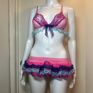 Lace mini tutu with lace brallette